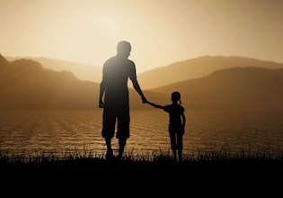 Father daughter silhouettes