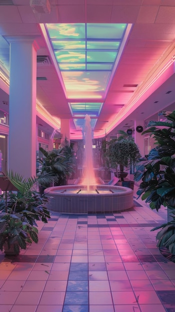 Aesthetic wallpaper fountain indoors plant