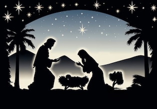 nativity scene silhouettes