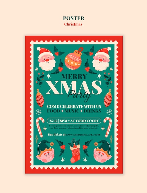 Christmas poster template design