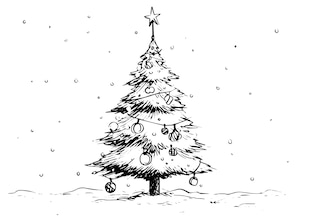 christmas tree drawings