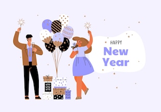 New Year illustrations