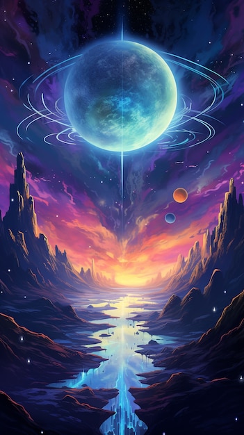 Galaxy planets digital art