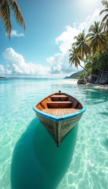 Paradisiacal landscape with ocean